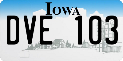 IA license plate DVE103