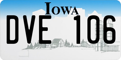 IA license plate DVE106