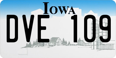 IA license plate DVE109