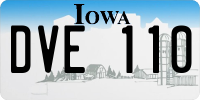 IA license plate DVE110