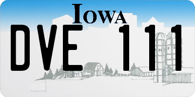 IA license plate DVE111