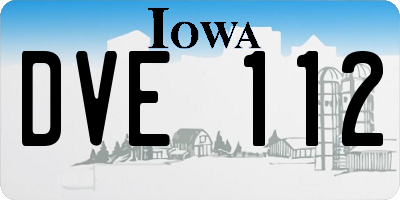 IA license plate DVE112