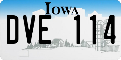 IA license plate DVE114