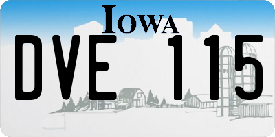 IA license plate DVE115