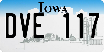 IA license plate DVE117