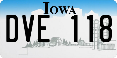 IA license plate DVE118