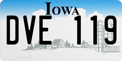 IA license plate DVE119