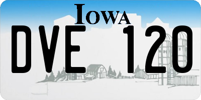 IA license plate DVE120