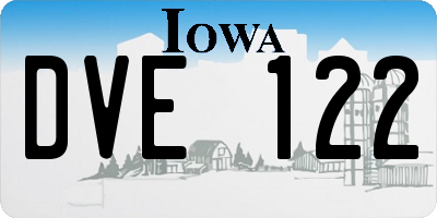 IA license plate DVE122