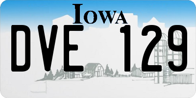 IA license plate DVE129