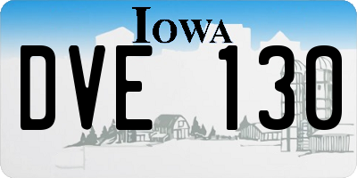 IA license plate DVE130