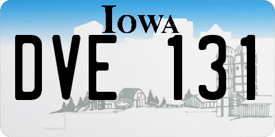 IA license plate DVE131