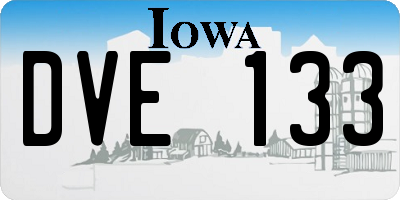 IA license plate DVE133