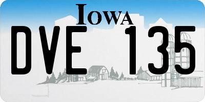 IA license plate DVE135