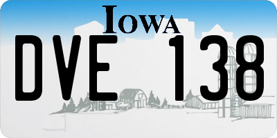 IA license plate DVE138