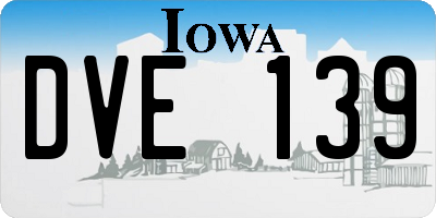 IA license plate DVE139
