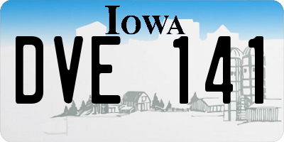 IA license plate DVE141