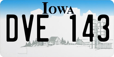 IA license plate DVE143