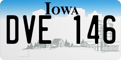 IA license plate DVE146