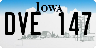 IA license plate DVE147
