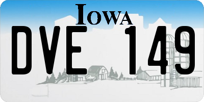 IA license plate DVE149