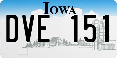 IA license plate DVE151