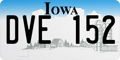 IA license plate DVE152