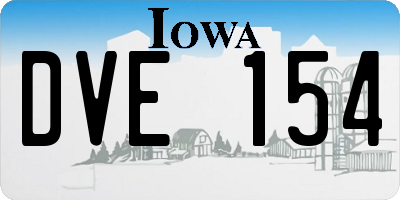 IA license plate DVE154