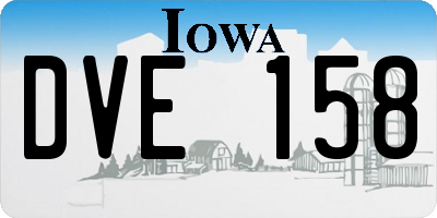 IA license plate DVE158