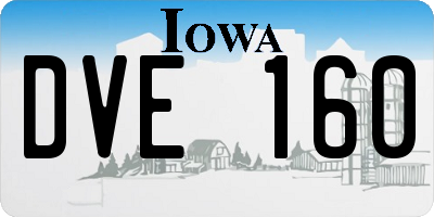 IA license plate DVE160