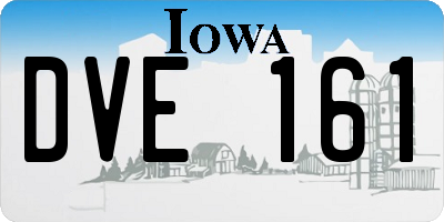 IA license plate DVE161