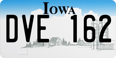 IA license plate DVE162