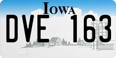 IA license plate DVE163