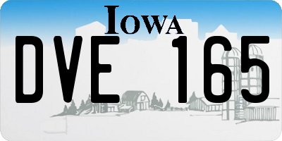 IA license plate DVE165