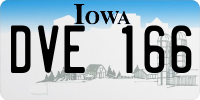 IA license plate DVE166