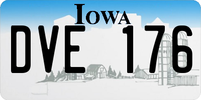 IA license plate DVE176