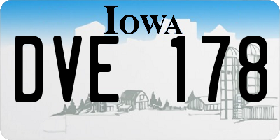 IA license plate DVE178