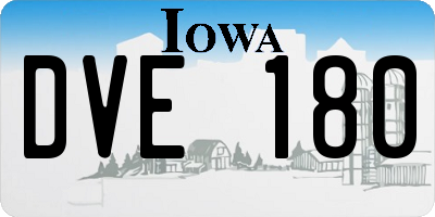 IA license plate DVE180
