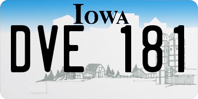 IA license plate DVE181