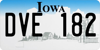 IA license plate DVE182