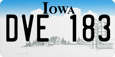 IA license plate DVE183