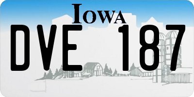 IA license plate DVE187