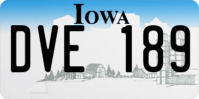 IA license plate DVE189