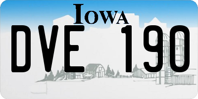 IA license plate DVE190