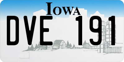 IA license plate DVE191
