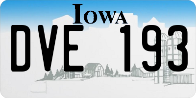 IA license plate DVE193