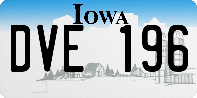 IA license plate DVE196