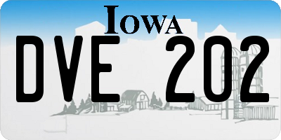 IA license plate DVE202