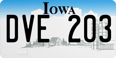 IA license plate DVE203