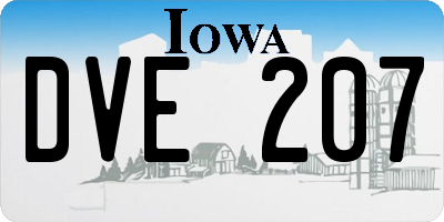 IA license plate DVE207
